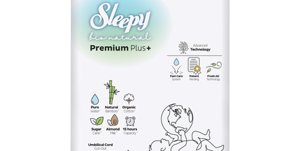 Sleepy Baby Nappies Size 1 Newborn 2–5kg 1 x 50pcs Sleepy Bio Natural – soft newborn eco-friendly baby diapers product image
