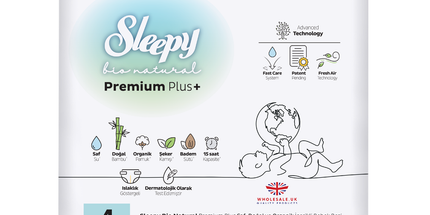 Sleepy Baby Nappies Size 4 Maxi 7–16kg 1 x 82pcs Sleepy Bio Natural – soft eco-friendly baby diapers product image
