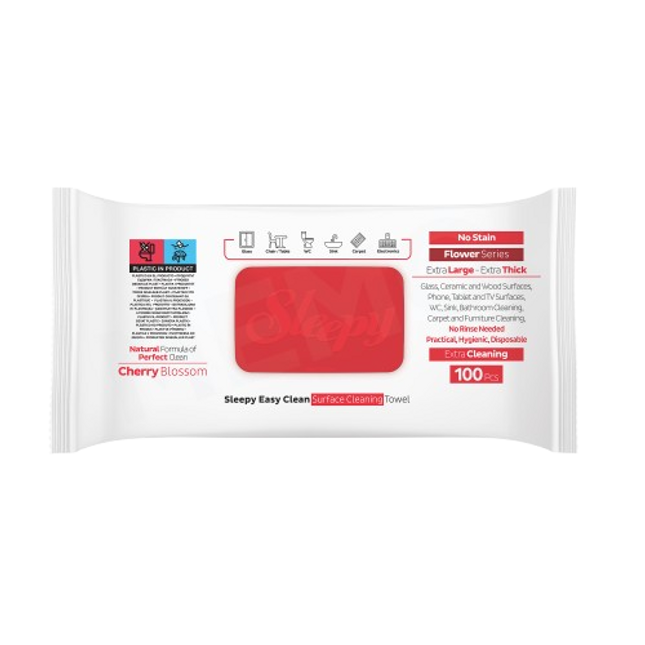 SLEEPY Easy Clean Cherry Blossoom Multi Surface Cleaning Wipes 6 x 100pcs