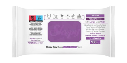 SLEEPY Easy Clean Orchid Garden Multi Surface Cleaning Wipes 6 x 100pcs
