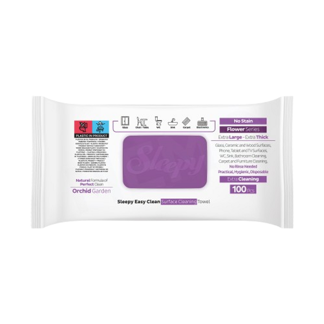 SLEEPY Easy Clean Orchid Garden Multi Surface Cleaning Wipes 6 x 100pcs
