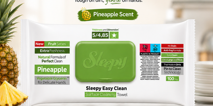 SLEEPY Easy Clean Pineapple Scented Multi Surface Cleaning Wipes – (6 Packs x 100 Wipes)