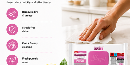 SLEEPY Easy Clean Pomelo Scented Multi Surface Cleaning Wipes – (6 Packs x 100 Wipes)