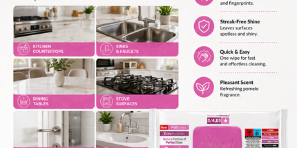 SLEEPY Easy Clean Pomelo Scented Multi Surface Cleaning Wipes – (6 Packs x 100 Wipes)