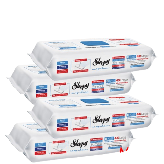 Sleepy Mop Floor Cleaning Towel - Bleach 50pcs x 4 Packs