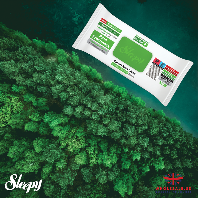 SLEEPY Easy Clean Pine Freshness Scented Multi Surface Cleaning Wipes – (6 Packs x 100 Wipes)