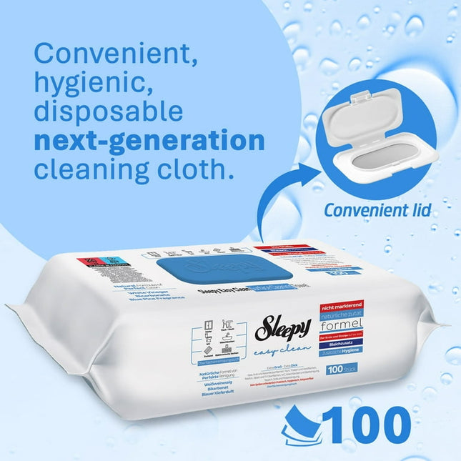 SLEEPY Easy Clean Bleach Scented Multi Surface Cleaning Wipes 6 x 100pcs