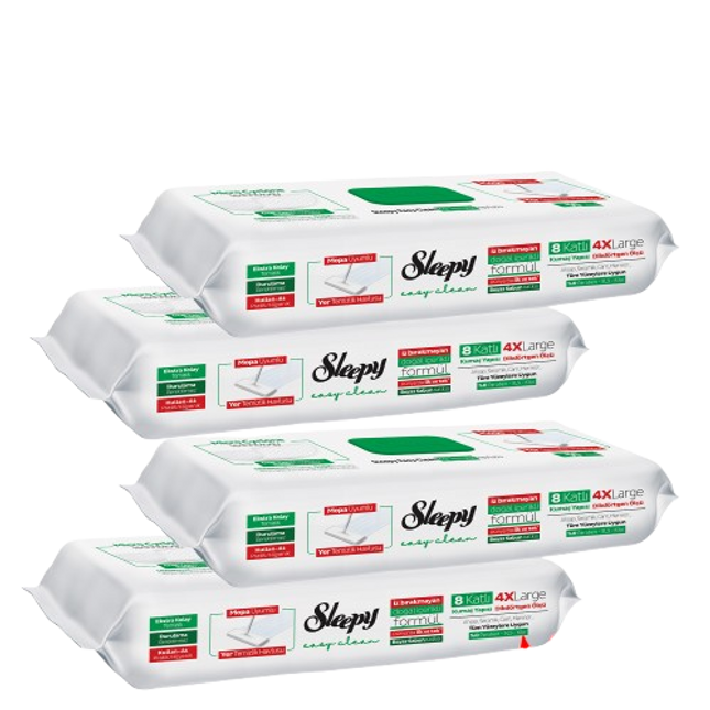 Sleepy Mop Floor Cleaning Towel - White Soap 50pcs x 4 Packs