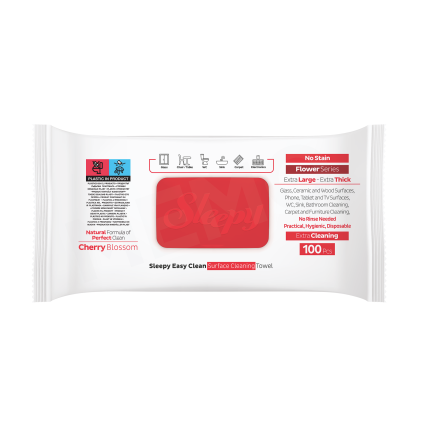SLEEPY Easy Clean Cherry Blossoom Multi Surface Cleaning Wipes 6 x 100pcs