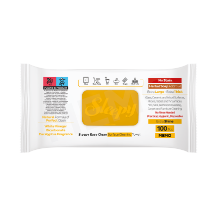 SLEEPY Easy Clean Bleach Scented Multi Surface Cleaning Wipes 6 x 100pcs