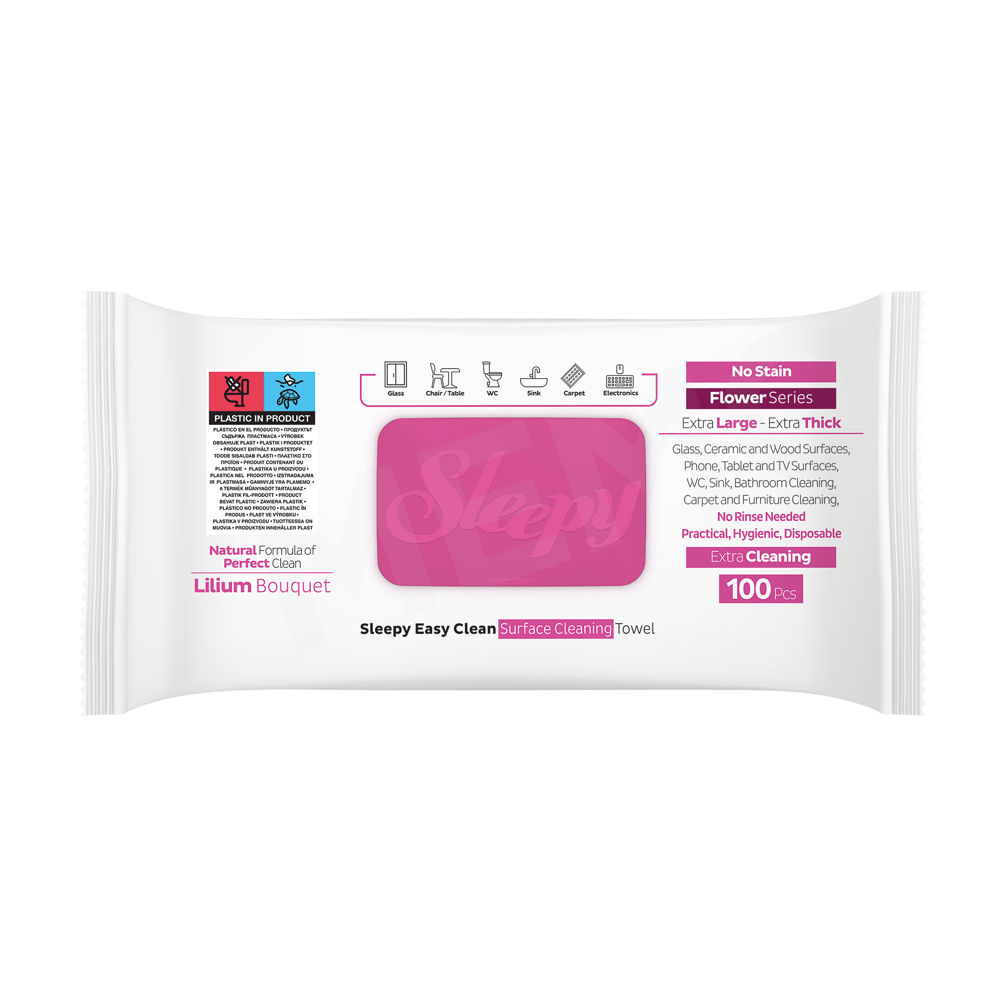 LILIUM 1 2000x2000 LOGOSUZ AMAZON SLEEPY Easy Clean Lilium Multi Surface Cleaning Wipes 6 x 100pcs