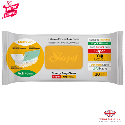 SLEEPY Easy Clean “SUPER DEGREASER” - "Yağ Sökücü" Multi Surface Cleaning Wipes 12 x 30pcs