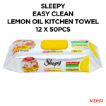 SLEEPY Easy Clean Lemon Oil Kitchen Towel – 50pcs x 12 Packs