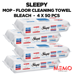 Sleepy Mop Floor Cleaning Towel - Bleach 50pcs x 4 Packs